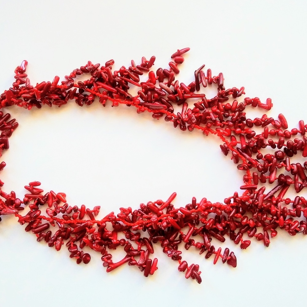 Red puka necklace